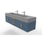 Castello Usa Nile 72" Wall Mounted  Blue Vanity With Gray Top And Gold Handles CB-MC-72BLU-GLD-2053-GR - alternate 4